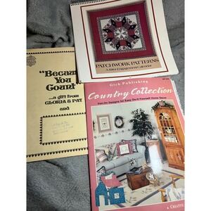 Vintage Craft Pattern Book Lot Quilt Calendar Iron-On Transfers Cross Stitch 3